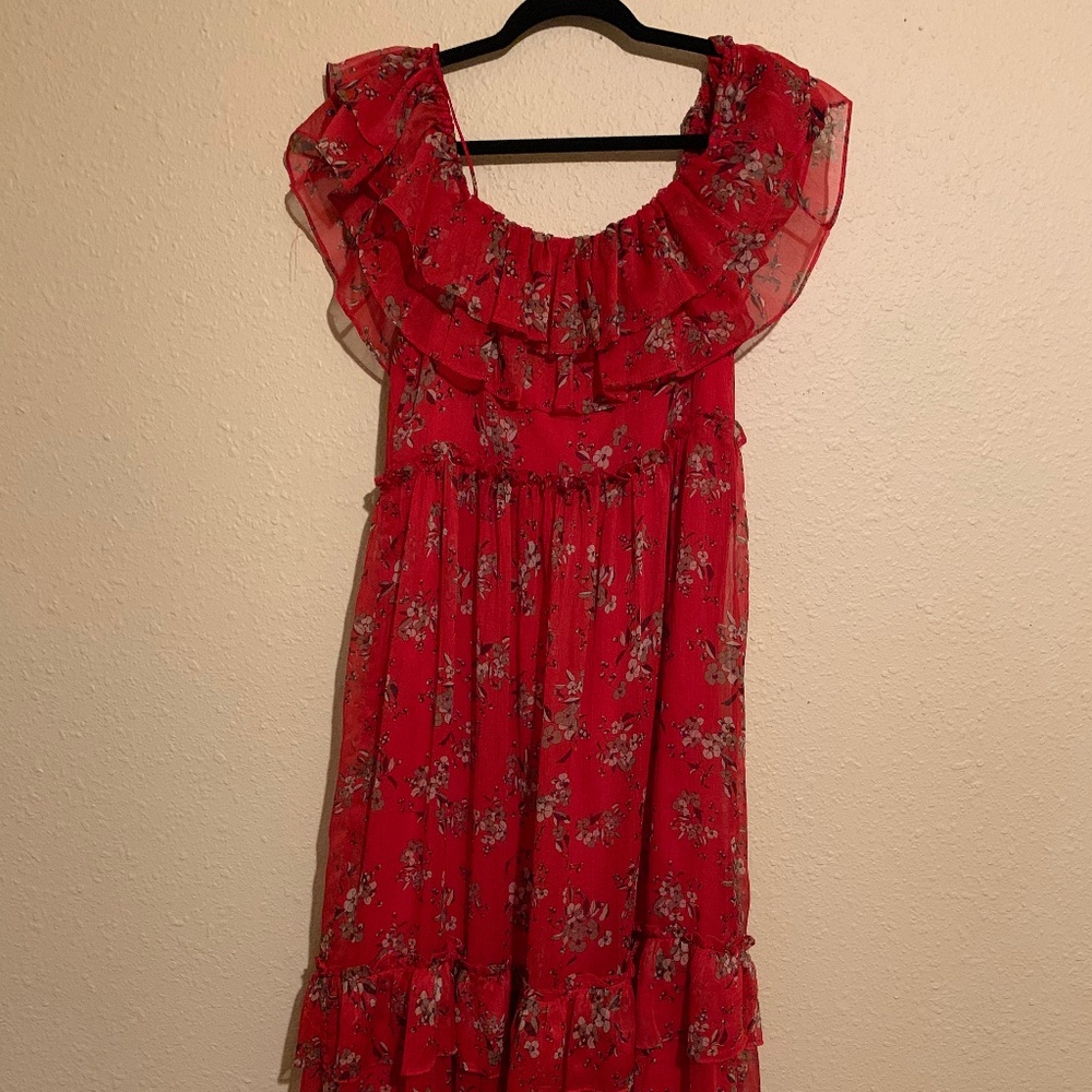 Red Midi Dress from Zara